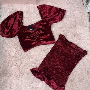 FN tempted by velvet skirt set